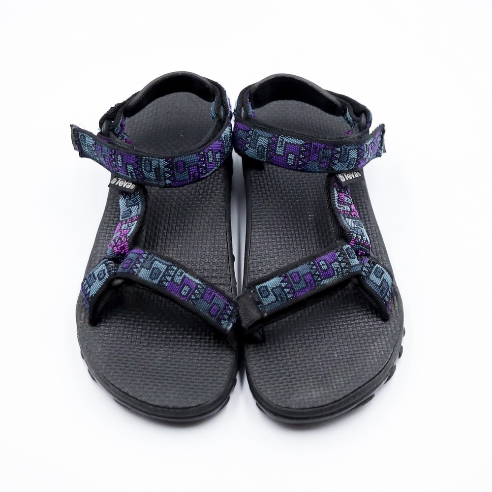 Vintage Teva Hurricane Hiking Sandals Womens 9 Purple Blue Geometric Strappy - Picture 2 of 11